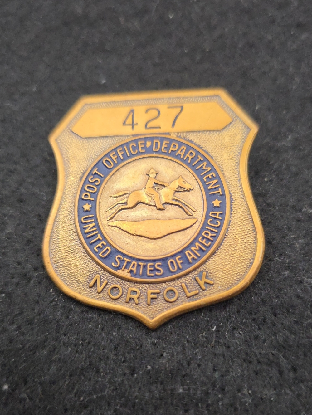 Norfolk Virginia Post Office Department Collectible Badge Obsolete
